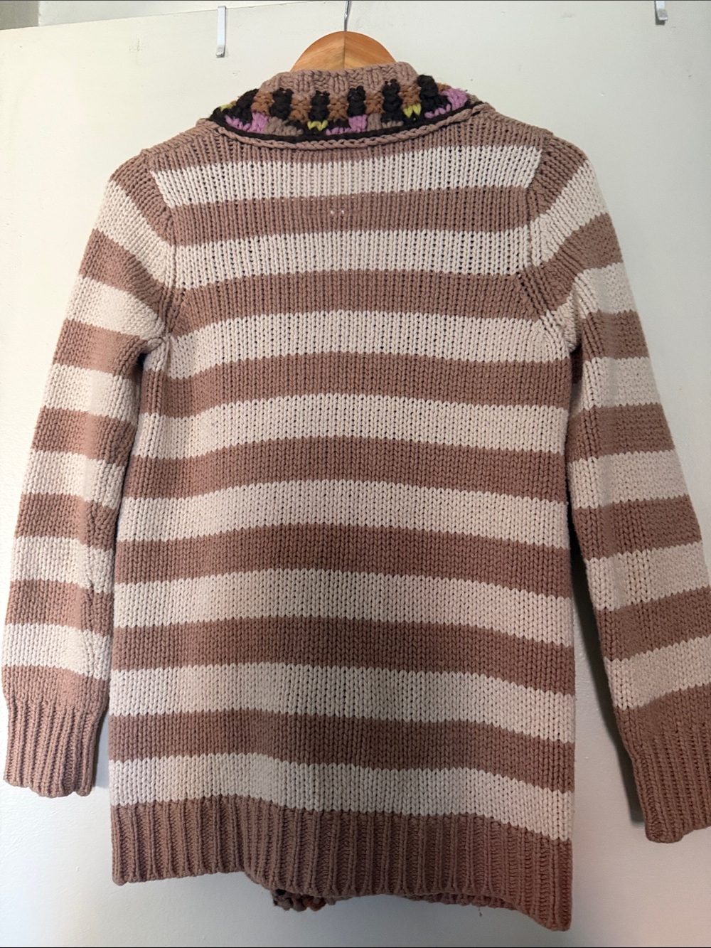Anthropologie Sparrow Hopi Basket Striped Cardigan Sweater - Picture 4 of 6